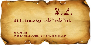 Willinszky Lóránt névjegykártya